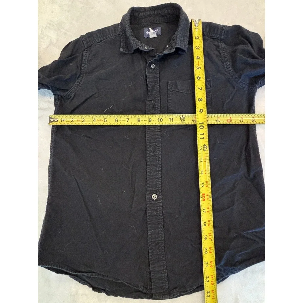 Childrens Place Boys Black Long Sleeve Button Down Shirt Size 14 XL School